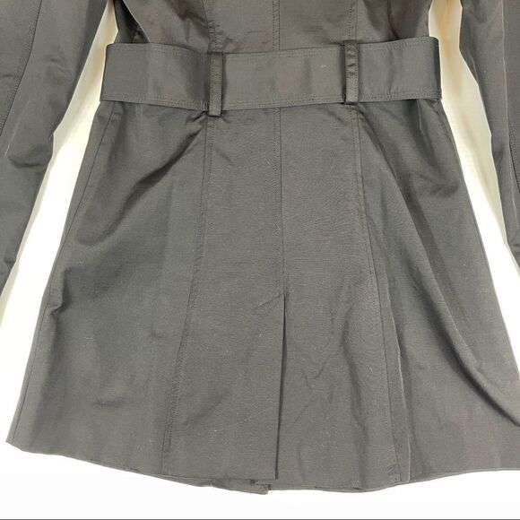 New York & Company Trench Coat Black Rain Coat Women's Small - Picture 4 of 11
